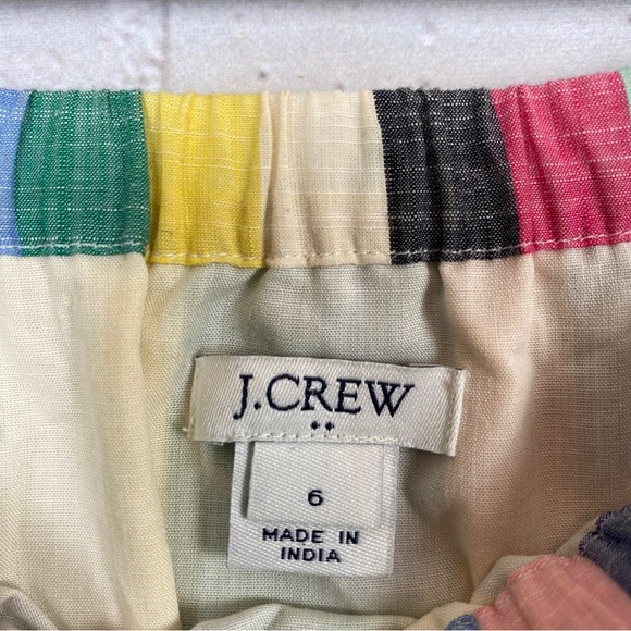 J Crew Factory Multi Stripe Off The Shoulder Dress Womens Size 6 Cotton Casual - Picture 7 of 11
